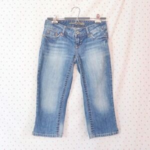 y2k American Eagle low rise light wash bootcut jeans capris